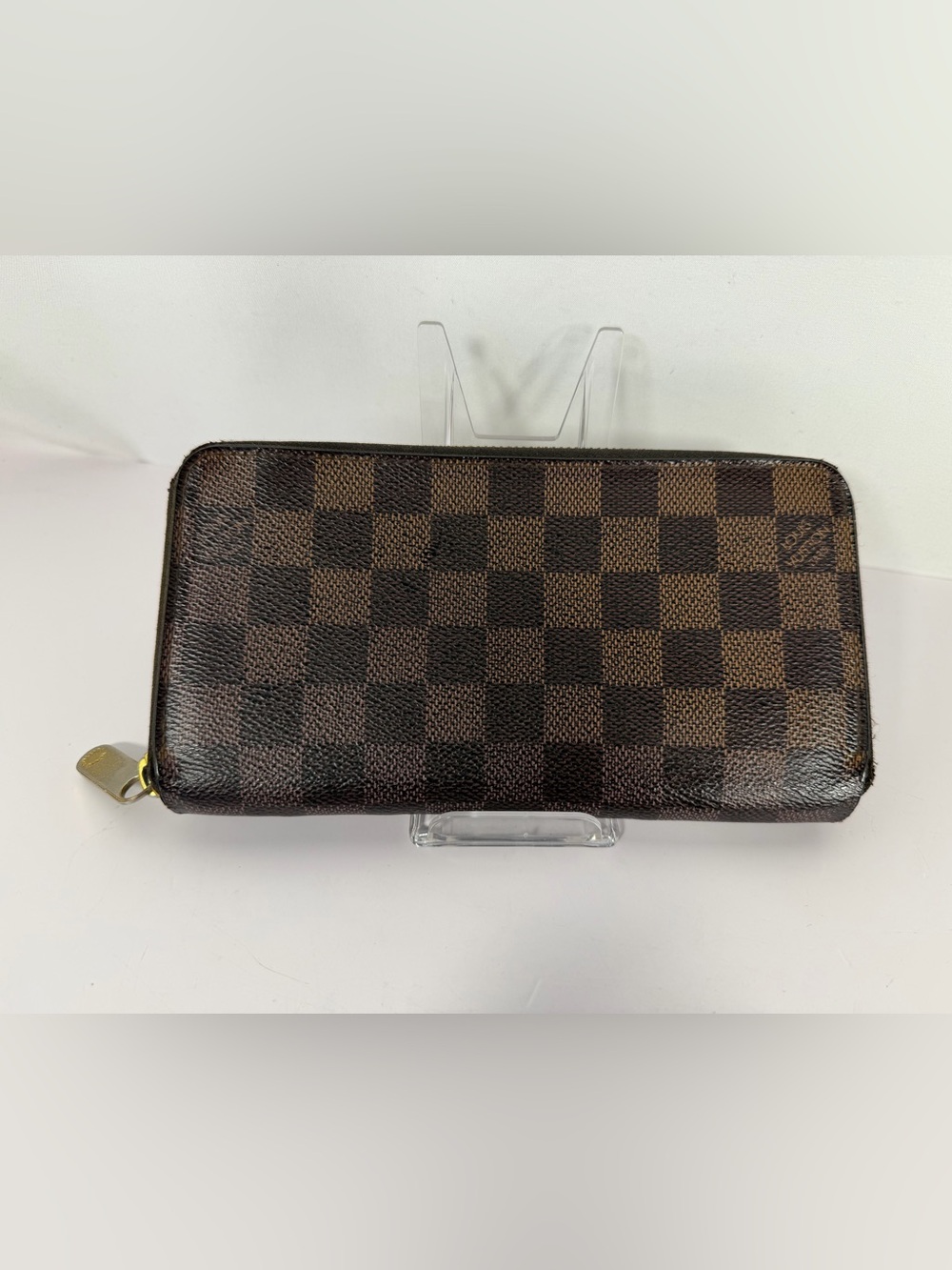 1294: Louis Vuitton Damier Ebene Zippy Wallet Brown Continental Wallet